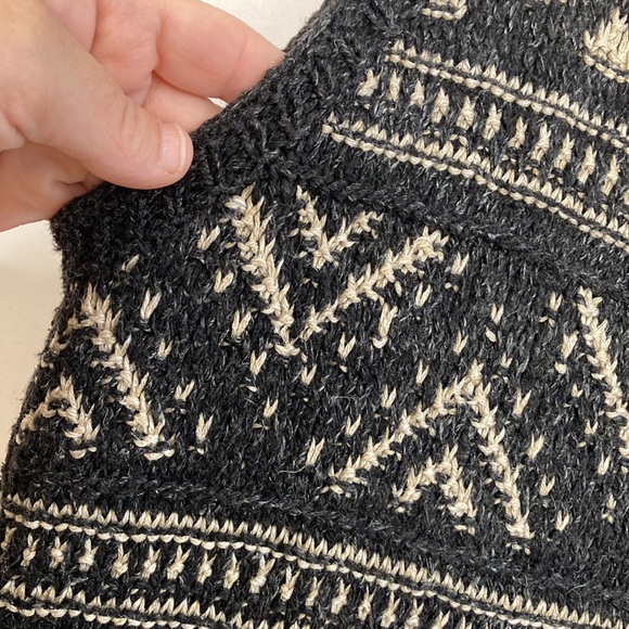 Vintage Ralph Lauren Sweater Vest Womens Medium Large Silk Linen Gray Tan Aztec - Picture 6 of 12
